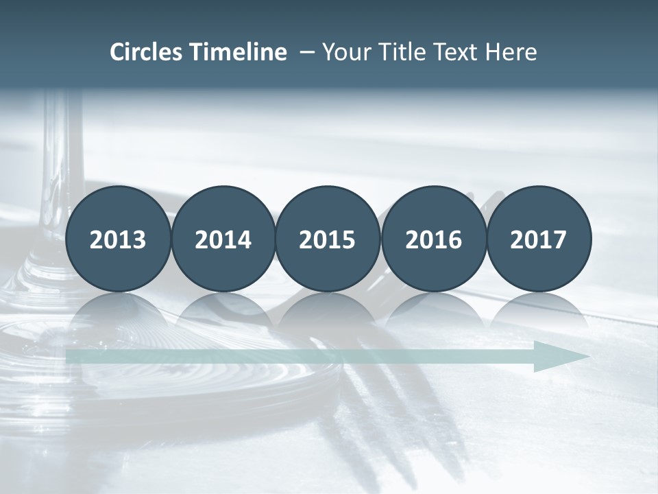 Place Setting - Close-Up Of Knife, Fork, Glass - Toned PowerPoint Template