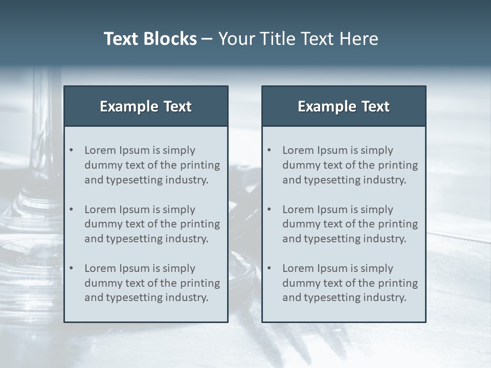 Place Setting - Close-Up Of Knife, Fork, Glass - Toned PowerPoint Template