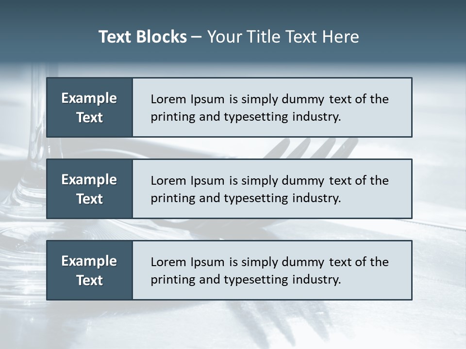 Place Setting - Close-Up Of Knife, Fork, Glass - Toned PowerPoint Template