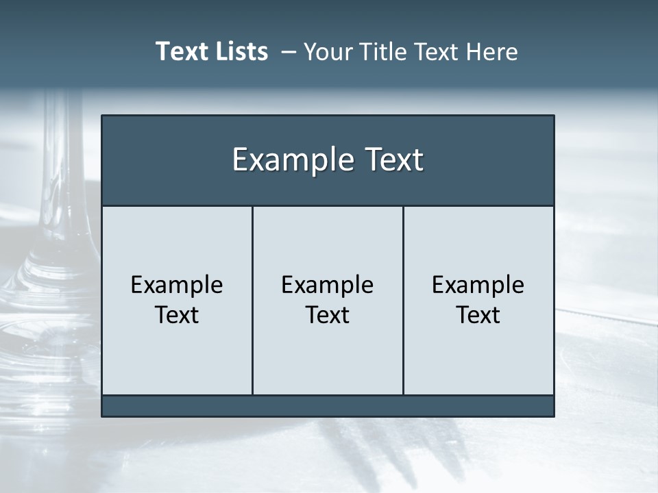 Place Setting - Close-Up Of Knife, Fork, Glass - Toned PowerPoint Template