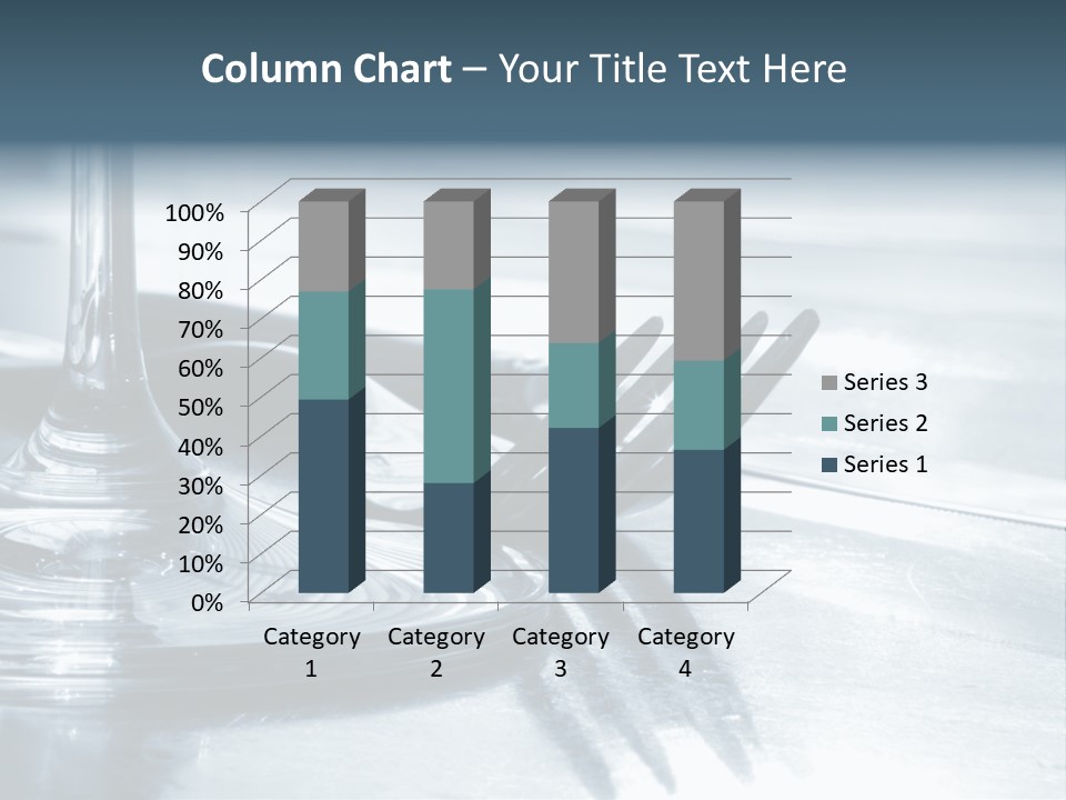 Place Setting - Close-Up Of Knife, Fork, Glass - Toned PowerPoint Template