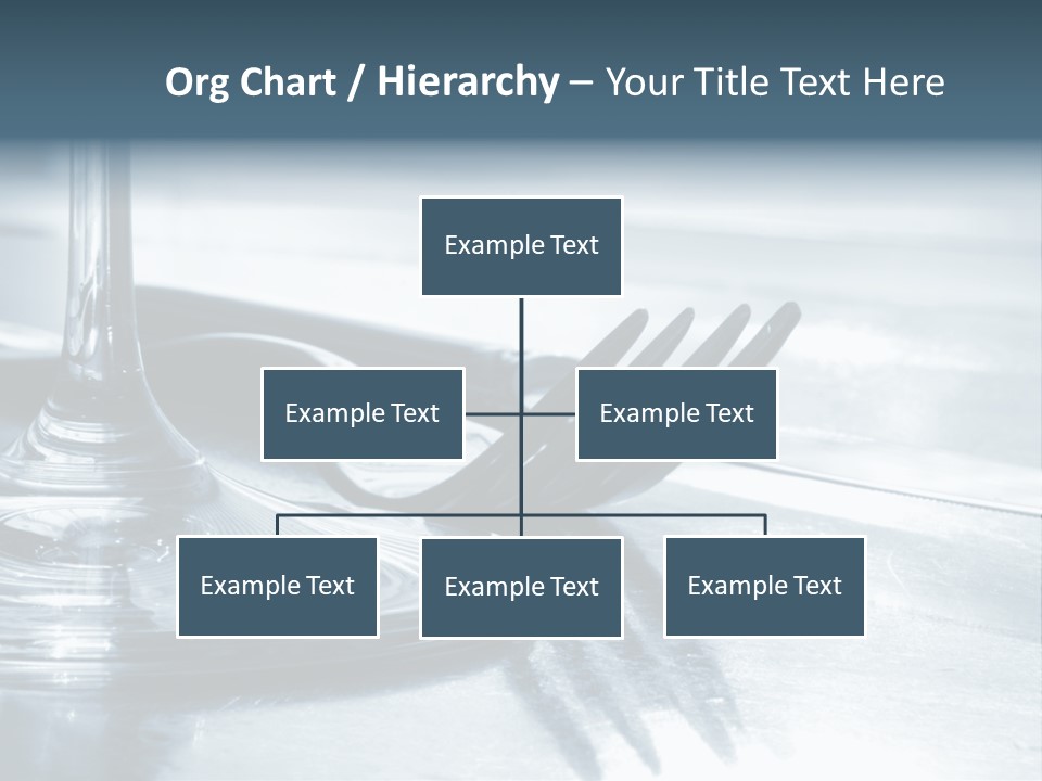 Place Setting - Close-Up Of Knife, Fork, Glass - Toned PowerPoint Template