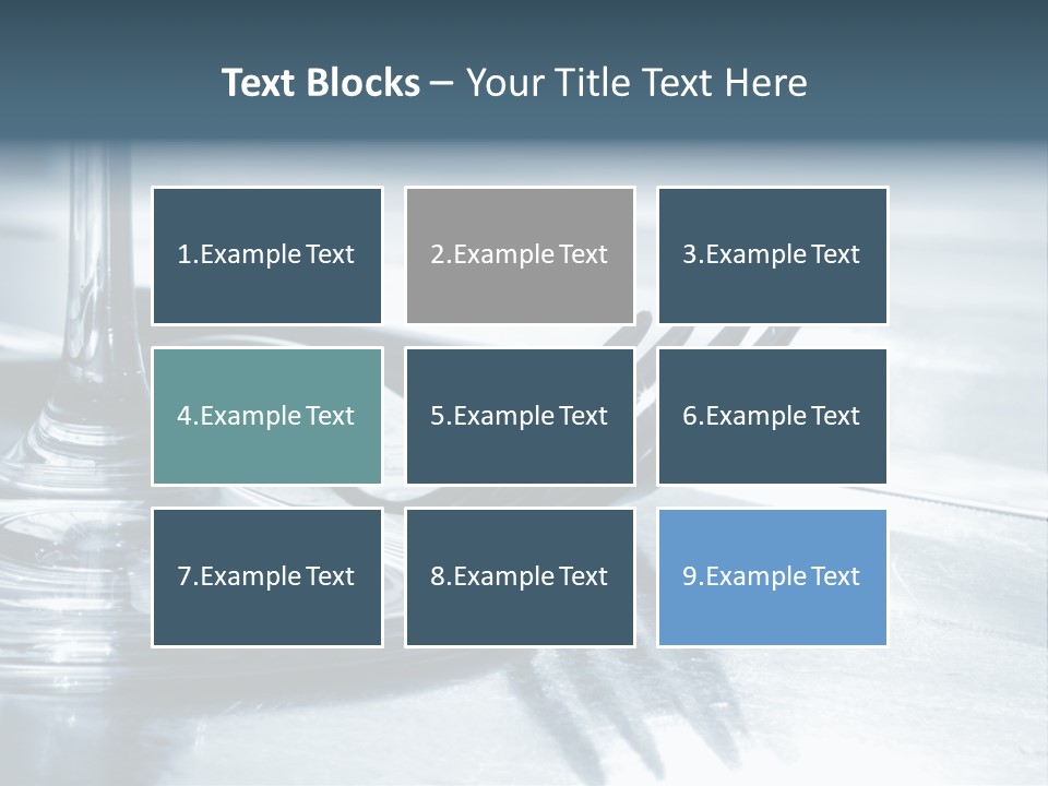 Place Setting - Close-Up Of Knife, Fork, Glass - Toned PowerPoint Template