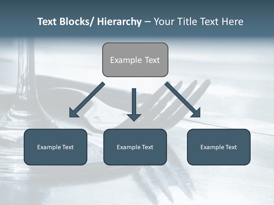 Place Setting - Close-Up Of Knife, Fork, Glass - Toned PowerPoint Template