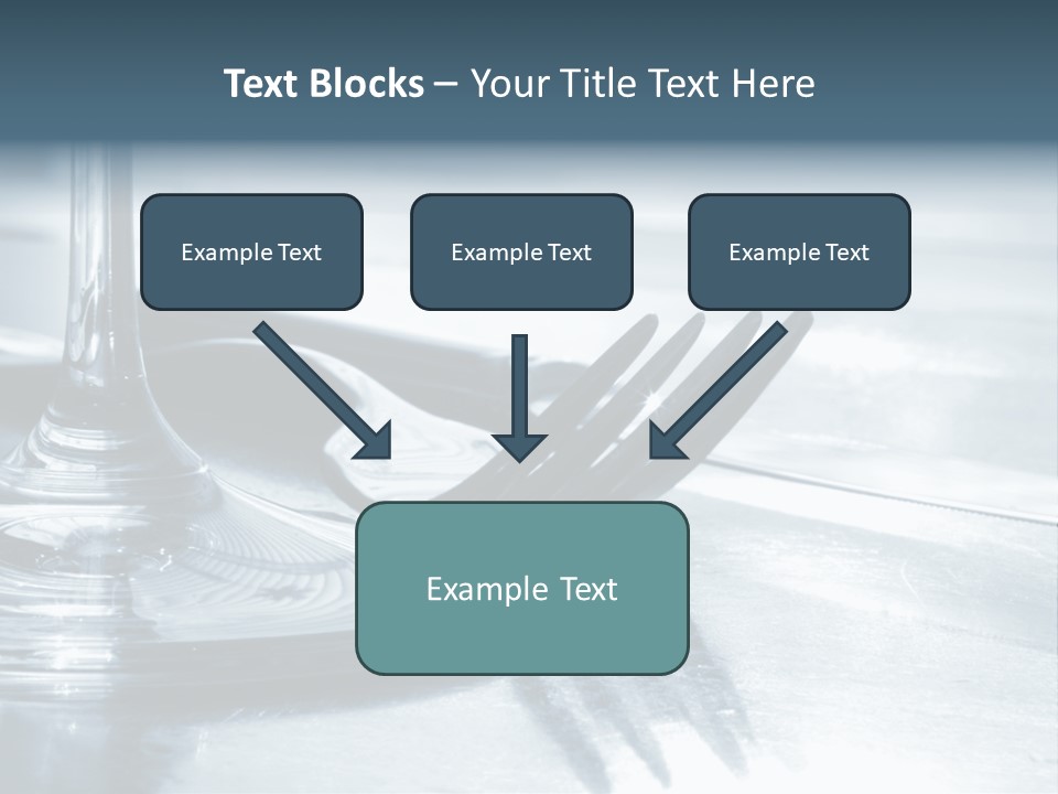 Place Setting - Close-Up Of Knife, Fork, Glass - Toned PowerPoint Template
