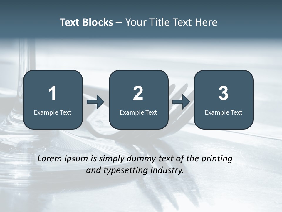 Place Setting - Close-Up Of Knife, Fork, Glass - Toned PowerPoint Template