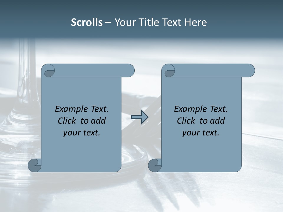 Place Setting - Close-Up Of Knife, Fork, Glass - Toned PowerPoint Template