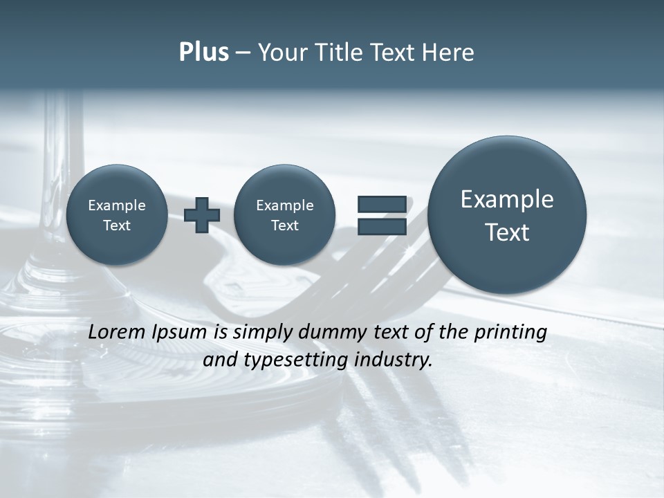 Place Setting - Close-Up Of Knife, Fork, Glass - Toned PowerPoint Template