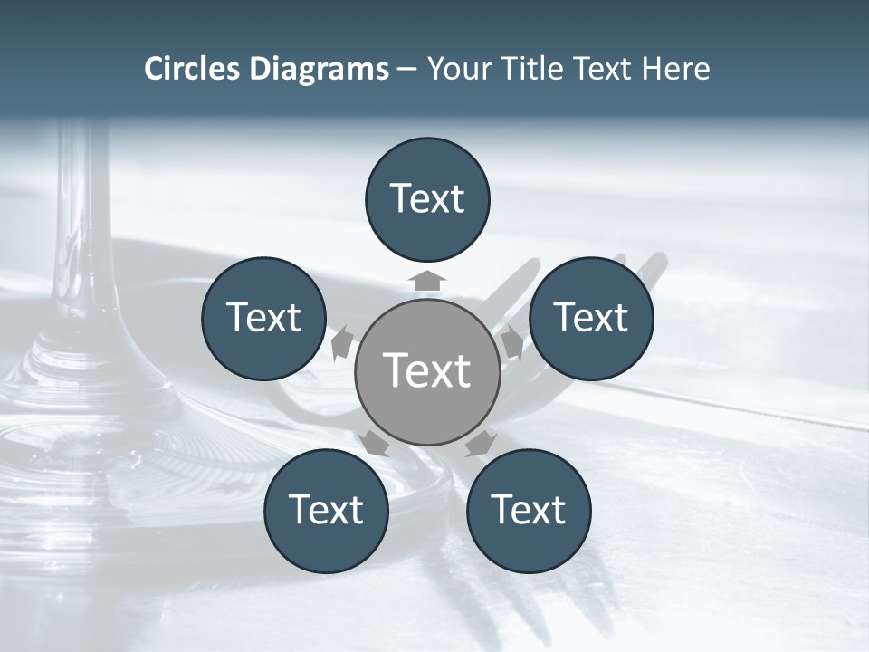 Place Setting - Close-Up Of Knife, Fork, Glass - Toned PowerPoint Template