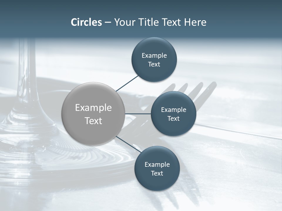 Place Setting - Close-Up Of Knife, Fork, Glass - Toned PowerPoint Template