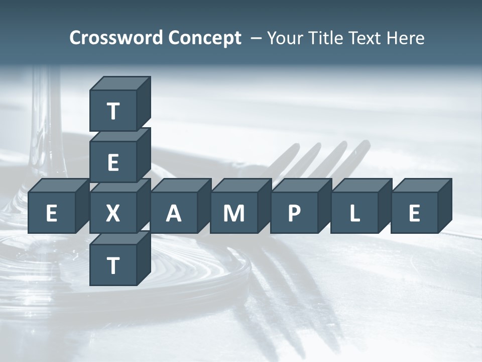 Place Setting - Close-Up Of Knife, Fork, Glass - Toned PowerPoint Template