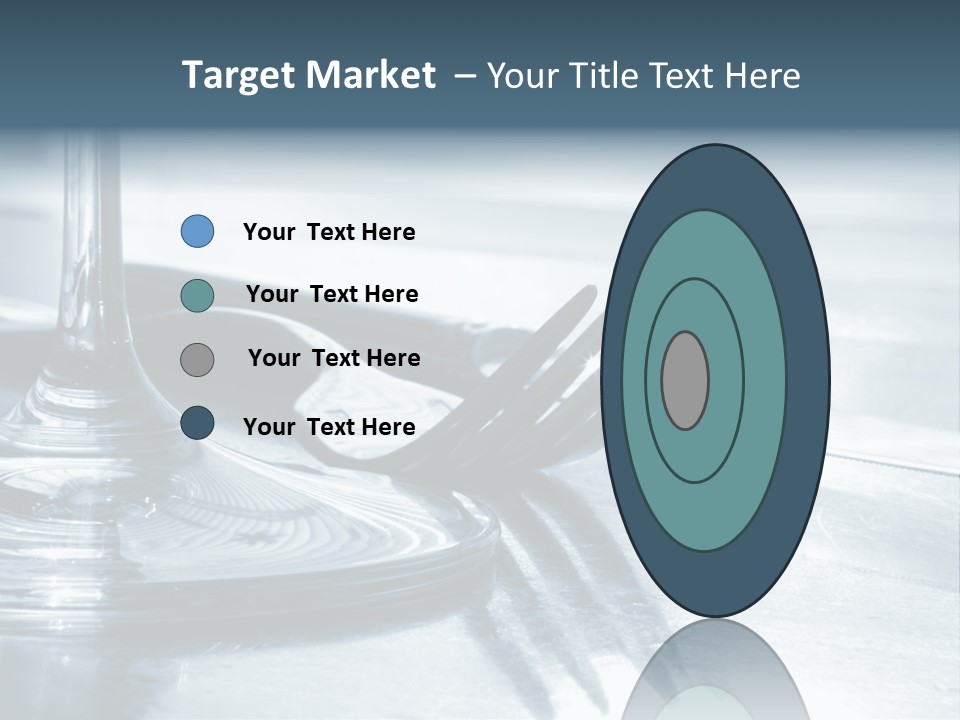 Place Setting - Close-Up Of Knife, Fork, Glass - Toned PowerPoint Template