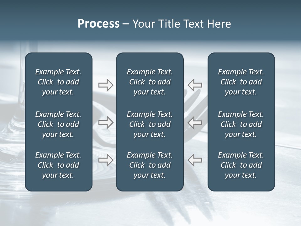 Place Setting - Close-Up Of Knife, Fork, Glass - Toned PowerPoint Template