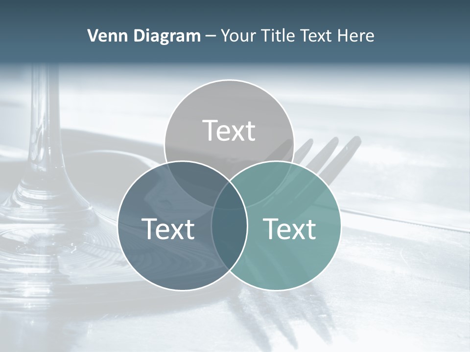 Place Setting - Close-Up Of Knife, Fork, Glass - Toned PowerPoint Template