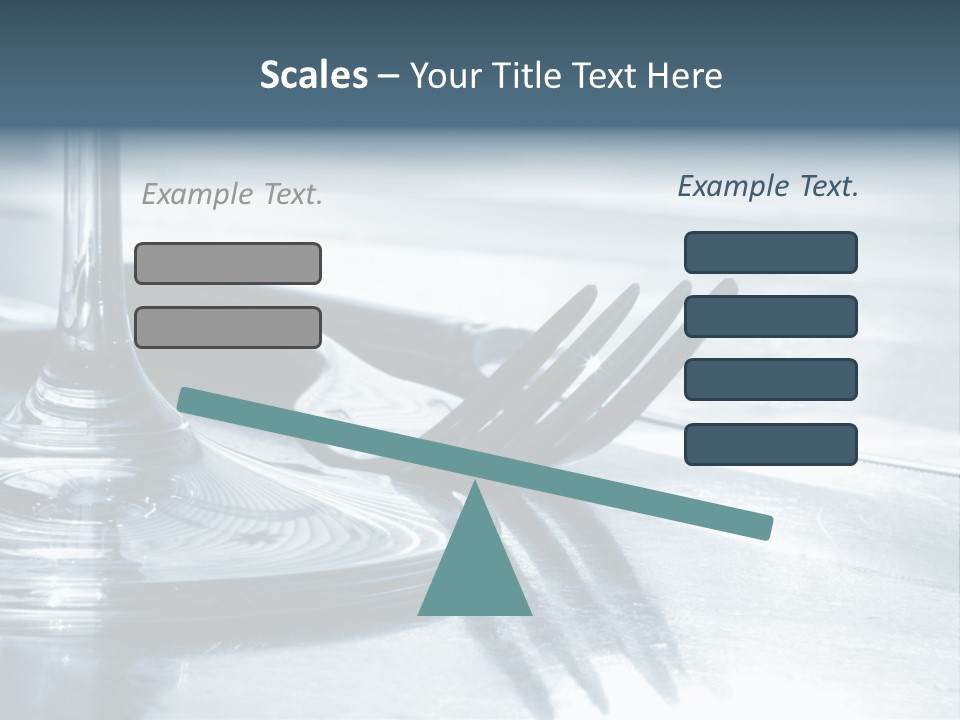 Place Setting - Close-Up Of Knife, Fork, Glass - Toned PowerPoint Template