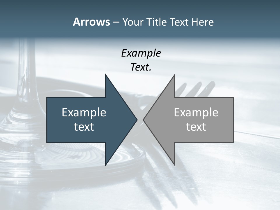 Place Setting - Close-Up Of Knife, Fork, Glass - Toned PowerPoint Template