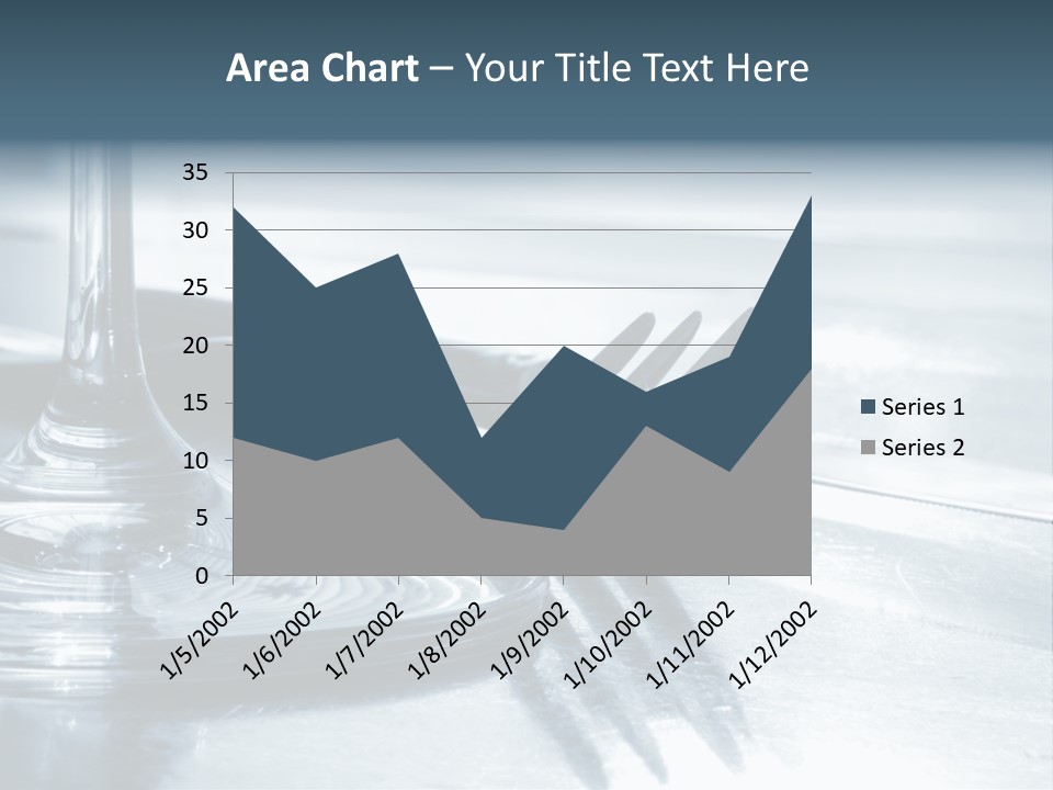 Place Setting - Close-Up Of Knife, Fork, Glass - Toned PowerPoint Template