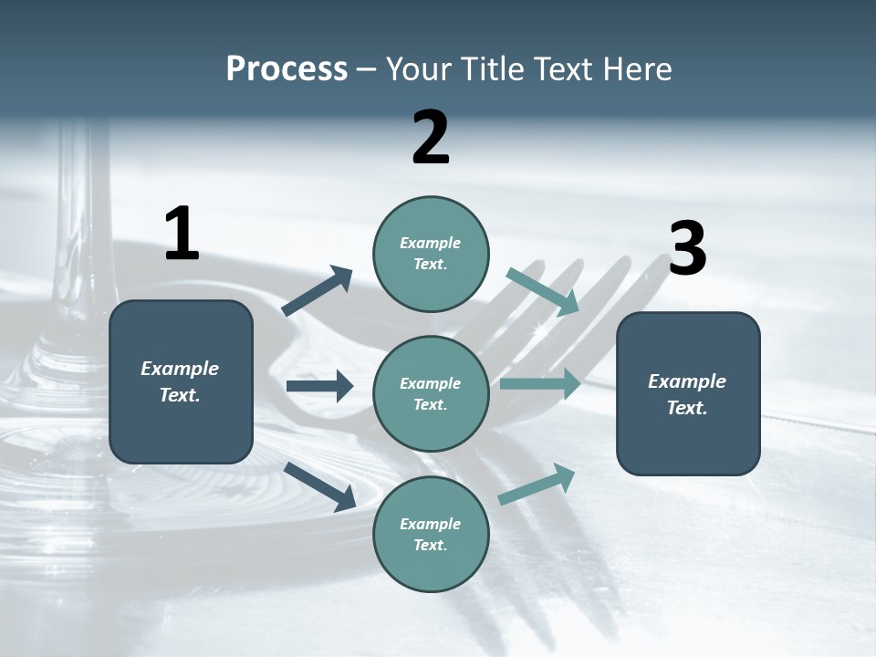 Place Setting - Close-Up Of Knife, Fork, Glass - Toned PowerPoint Template