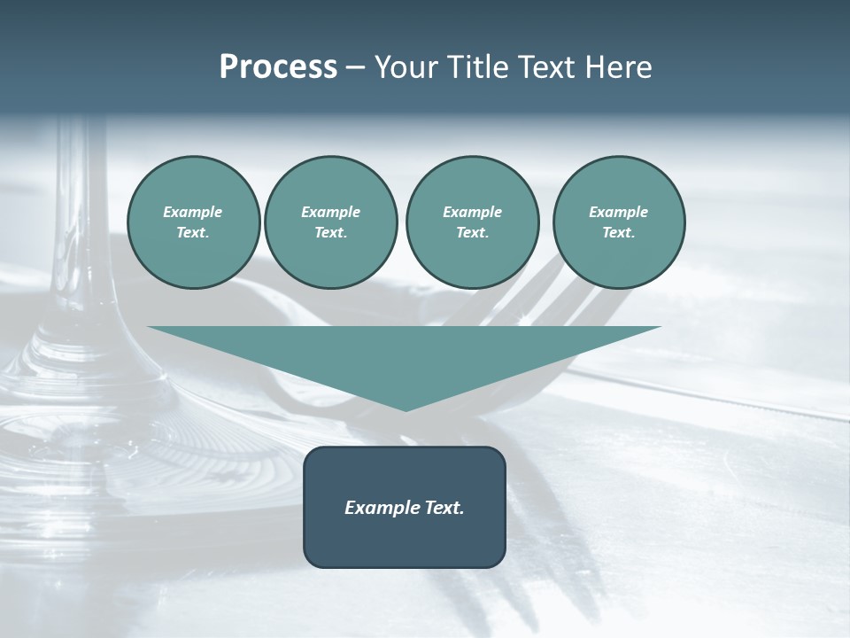 Place Setting - Close-Up Of Knife, Fork, Glass - Toned PowerPoint Template