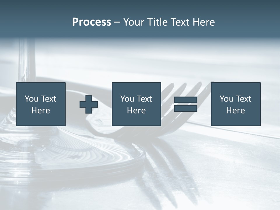 Place Setting - Close-Up Of Knife, Fork, Glass - Toned PowerPoint Template