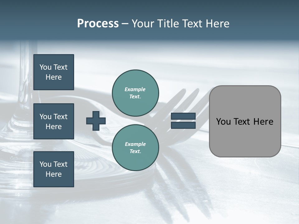 Place Setting - Close-Up Of Knife, Fork, Glass - Toned PowerPoint Template