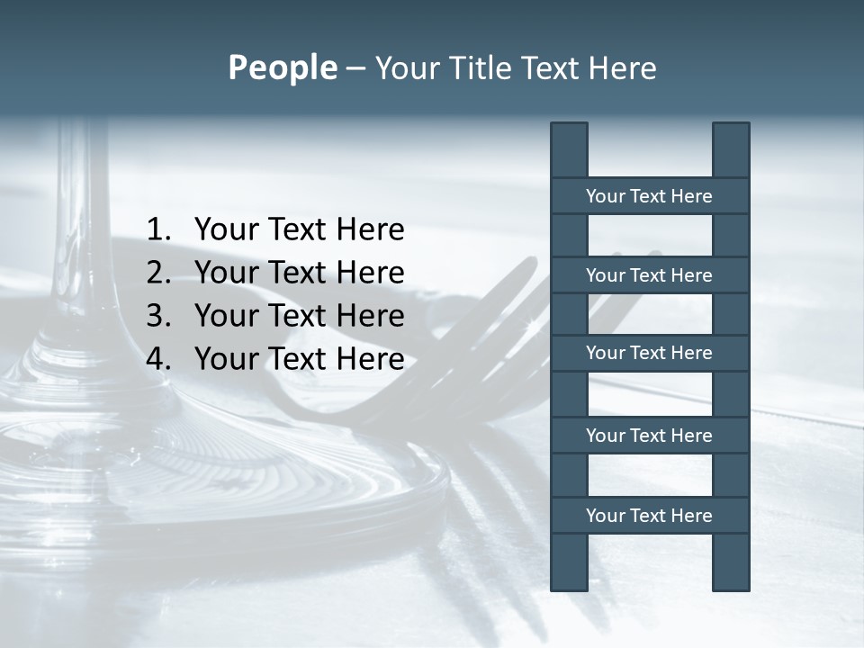 Place Setting - Close-Up Of Knife, Fork, Glass - Toned PowerPoint Template