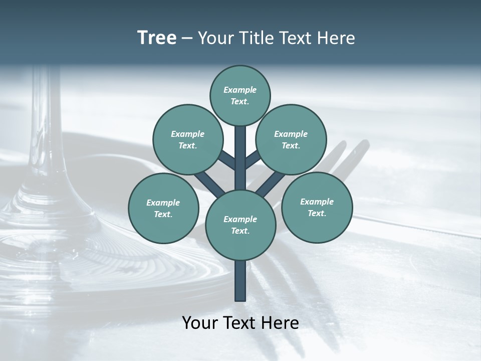 Place Setting - Close-Up Of Knife, Fork, Glass - Toned PowerPoint Template