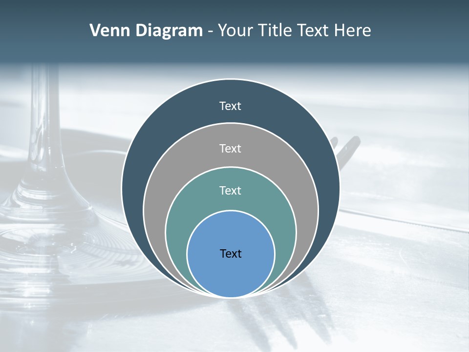 Place Setting - Close-Up Of Knife, Fork, Glass - Toned PowerPoint Template