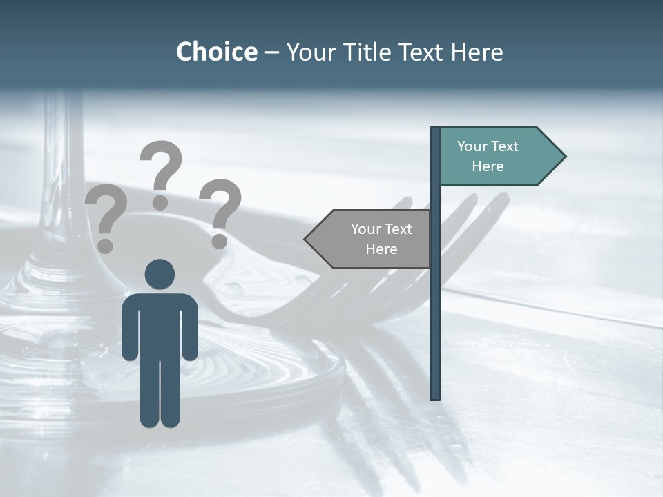 Place Setting - Close-Up Of Knife, Fork, Glass - Toned PowerPoint Template