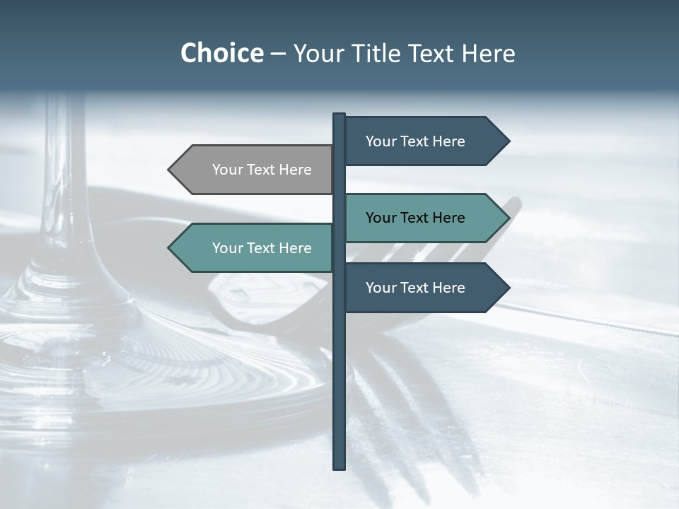 Place Setting - Close-Up Of Knife, Fork, Glass - Toned PowerPoint Template