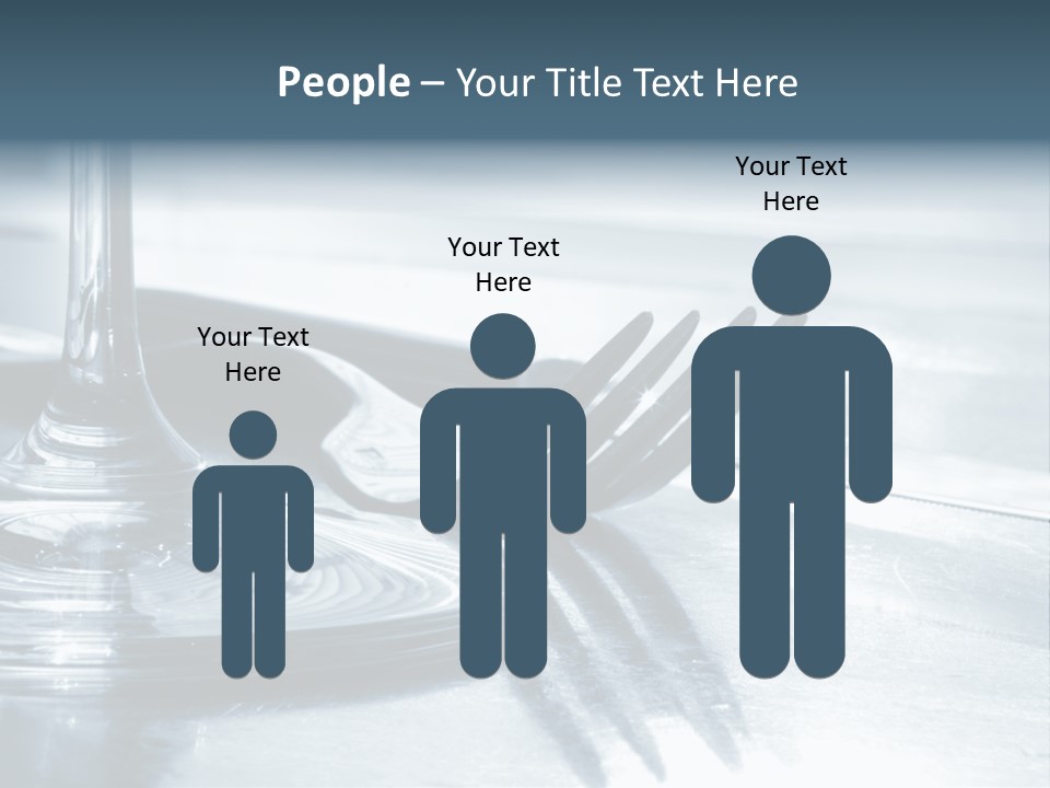 Place Setting - Close-Up Of Knife, Fork, Glass - Toned PowerPoint Template