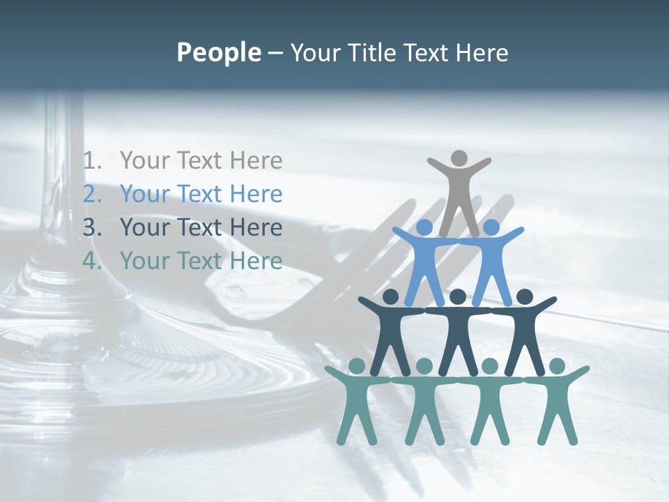 Place Setting - Close-Up Of Knife, Fork, Glass - Toned PowerPoint Template