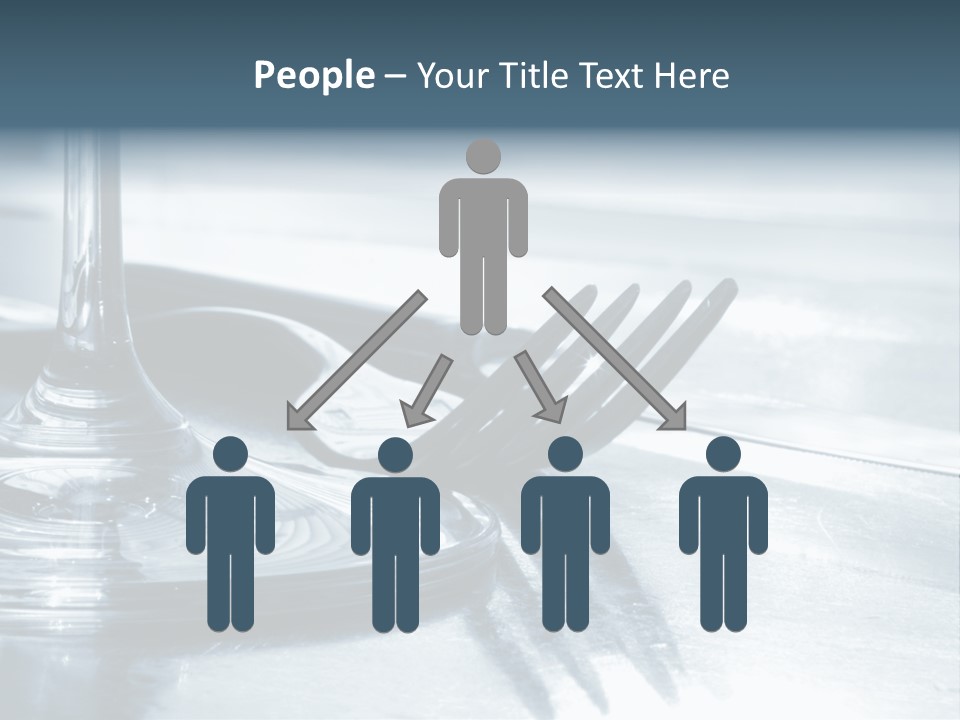 Place Setting - Close-Up Of Knife, Fork, Glass - Toned PowerPoint Template