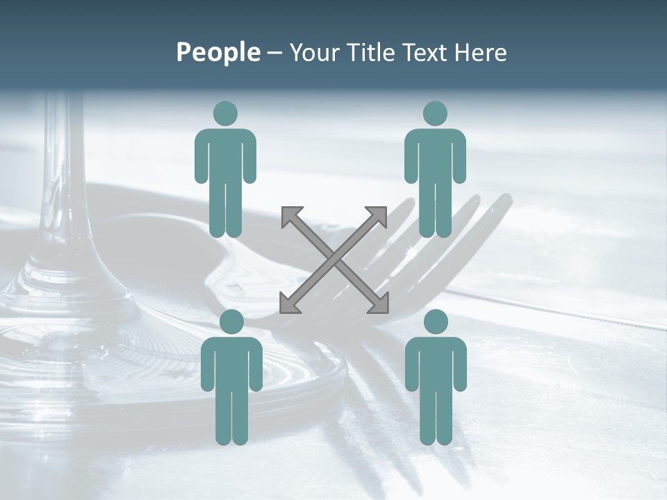 Place Setting - Close-Up Of Knife, Fork, Glass - Toned PowerPoint Template