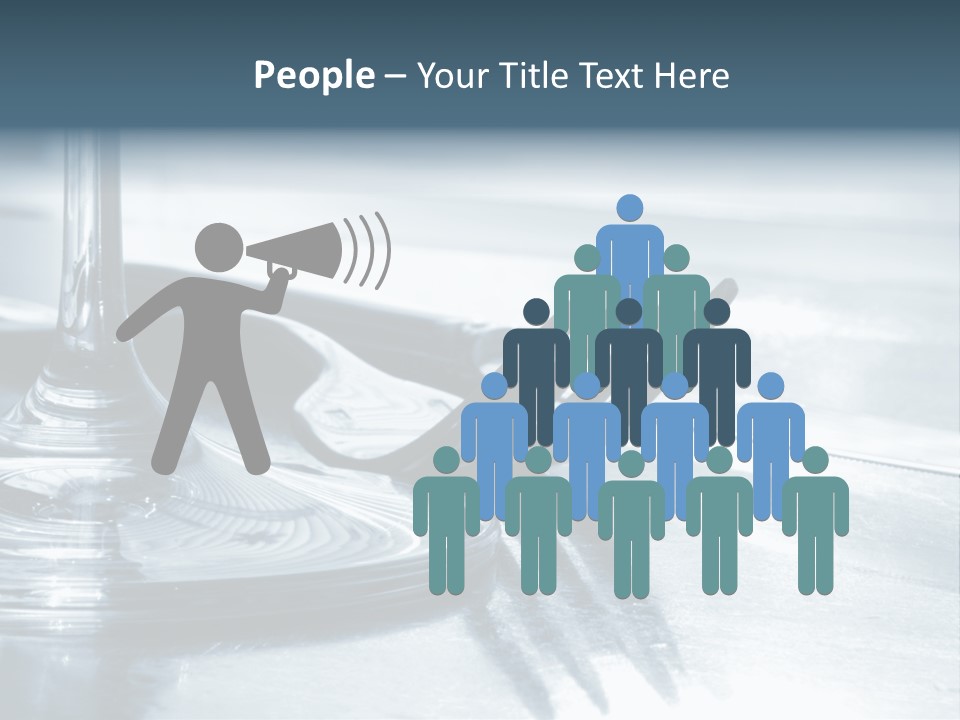 Place Setting - Close-Up Of Knife, Fork, Glass - Toned PowerPoint Template