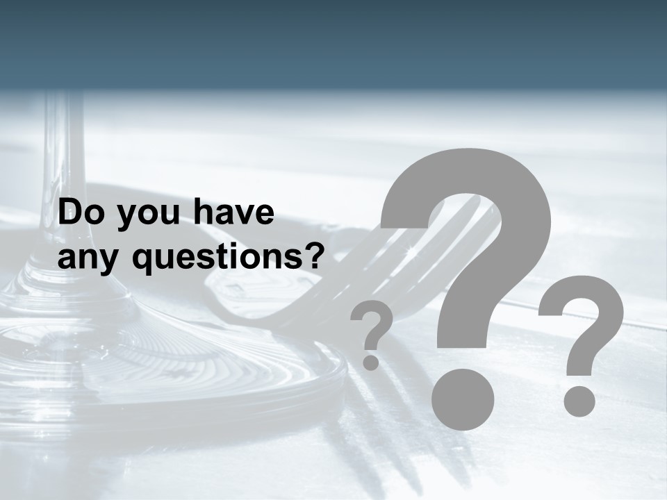 Place Setting - Close-Up Of Knife, Fork, Glass - Toned PowerPoint Template