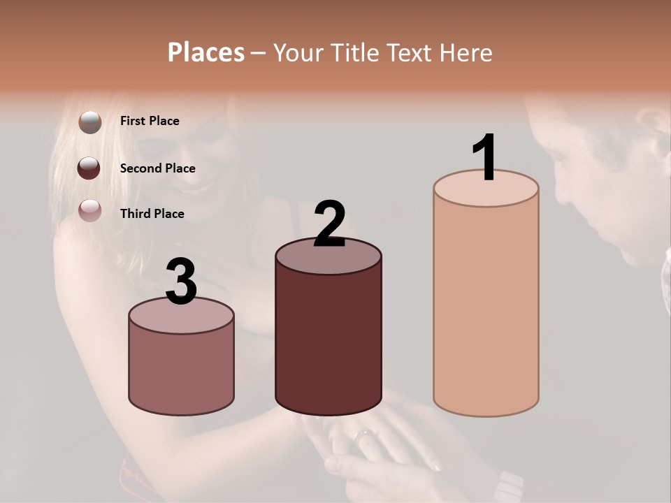 Man Proposing To A Beautiful Young Blond Girl While Holding Out Ring In Box PowerPoint Template