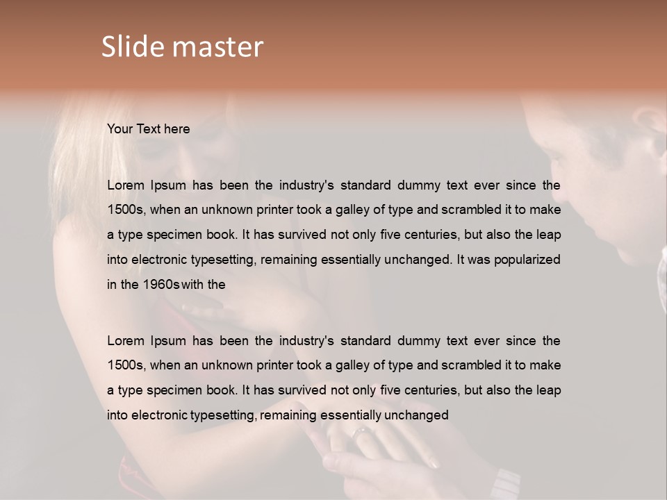 Man Proposing To A Beautiful Young Blond Girl While Holding Out Ring In Box PowerPoint Template