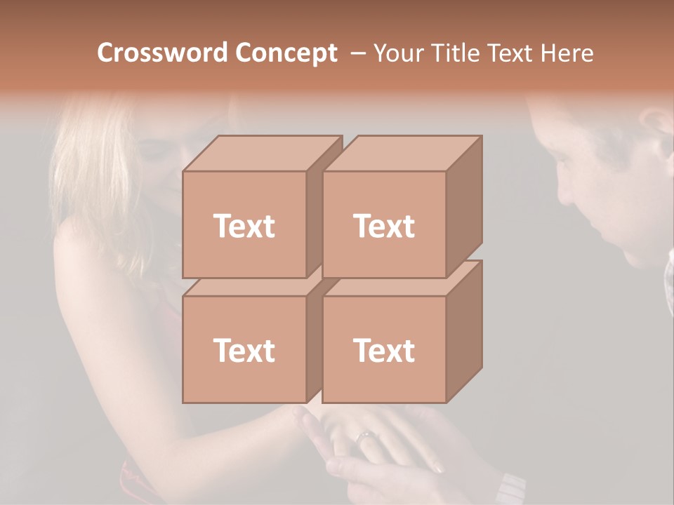 Man Proposing To A Beautiful Young Blond Girl While Holding Out Ring In Box PowerPoint Template