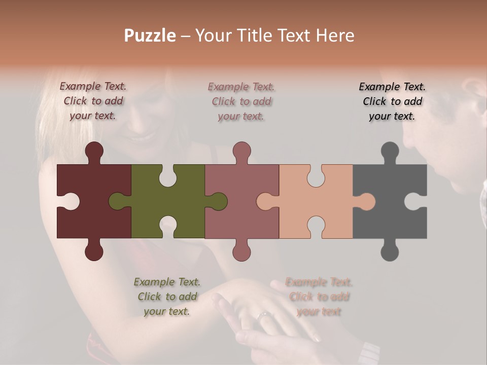 Man Proposing To A Beautiful Young Blond Girl While Holding Out Ring In Box PowerPoint Template