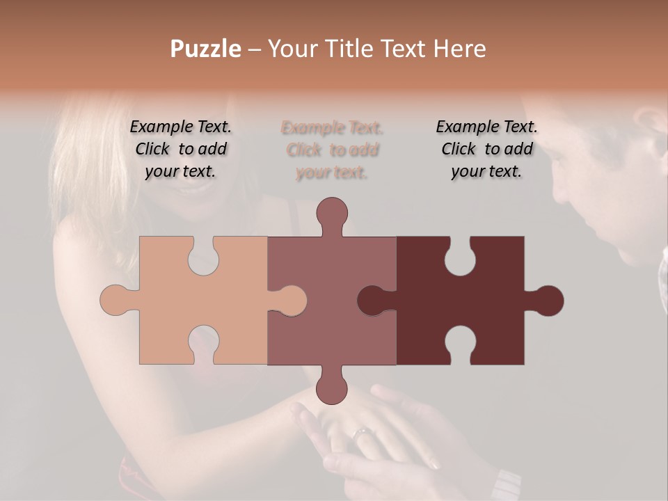 Man Proposing To A Beautiful Young Blond Girl While Holding Out Ring In Box PowerPoint Template