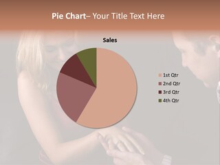 Man Proposing To A Beautiful Young Blond Girl While Holding Out Ring In Box PowerPoint Template