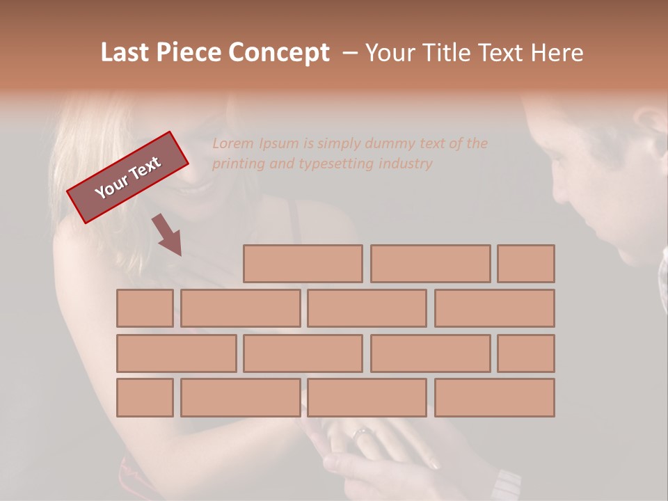 Man Proposing To A Beautiful Young Blond Girl While Holding Out Ring In Box PowerPoint Template