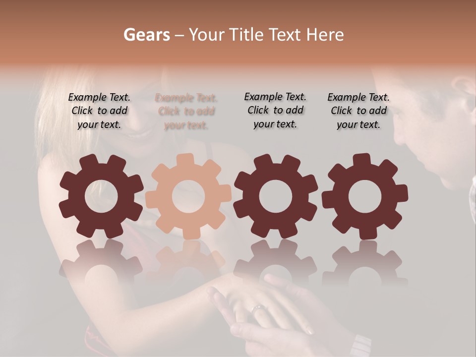 Man Proposing To A Beautiful Young Blond Girl While Holding Out Ring In Box PowerPoint Template