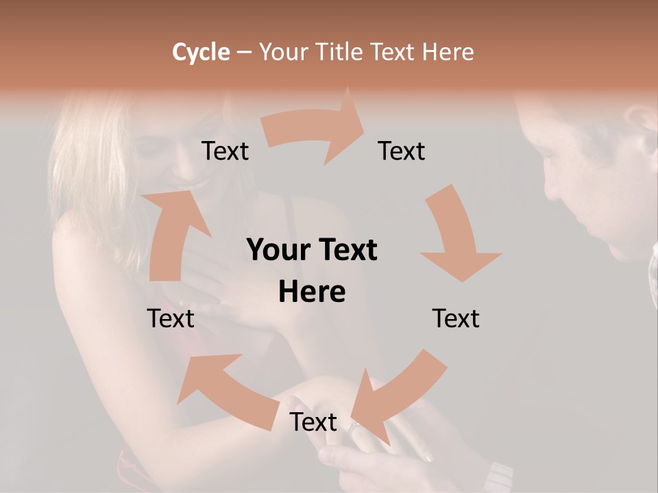 Man Proposing To A Beautiful Young Blond Girl While Holding Out Ring In Box PowerPoint Template