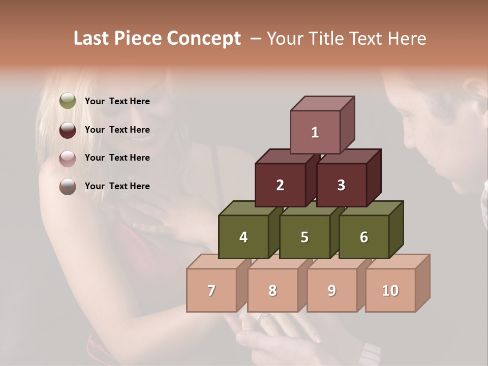 Man Proposing To A Beautiful Young Blond Girl While Holding Out Ring In Box PowerPoint Template