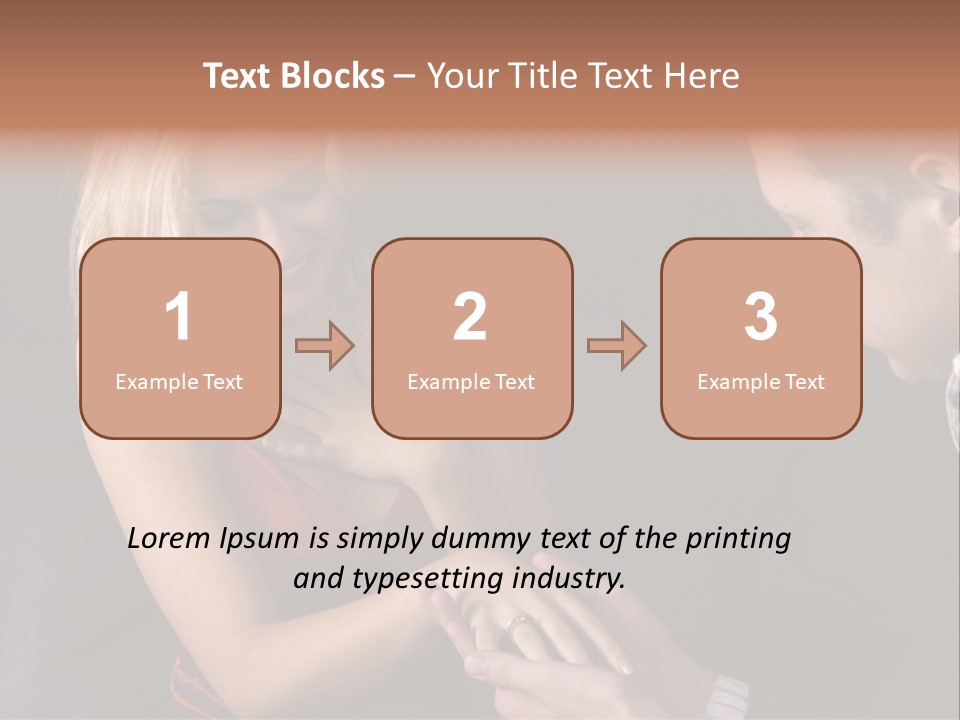 Man Proposing To A Beautiful Young Blond Girl While Holding Out Ring In Box PowerPoint Template