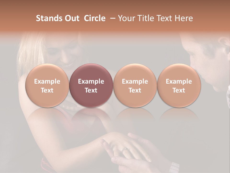 Man Proposing To A Beautiful Young Blond Girl While Holding Out Ring In Box PowerPoint Template