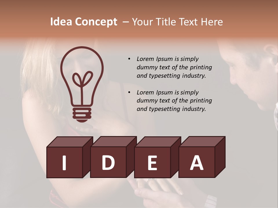 Man Proposing To A Beautiful Young Blond Girl While Holding Out Ring In Box PowerPoint Template