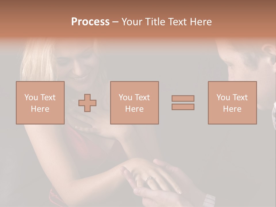 Man Proposing To A Beautiful Young Blond Girl While Holding Out Ring In Box PowerPoint Template